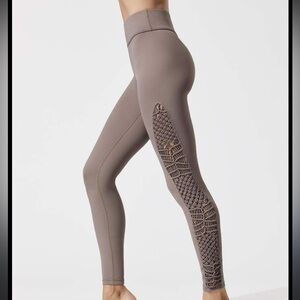 Carbon38 crochet melt legging‎ brown tan xs women 7/8 25”
